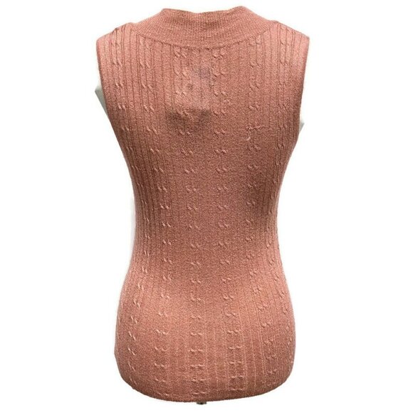 Chico's Coral w/Metallic Cable Knit Tank Top - Picture 2 of 2